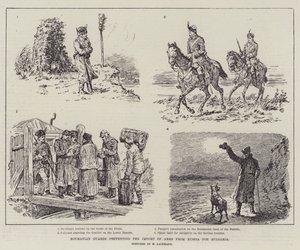 Roumanian Guards preventing the Import of Arms from Russia for Bulgaria by Johann Nepomuk Schonberg
